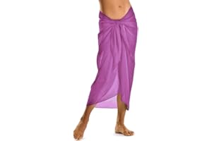 TOSKATOK Femmes Filles Sexy Couvre Plage élégante Robe Jupe jusqu'à Sarong en Couleurs Unies