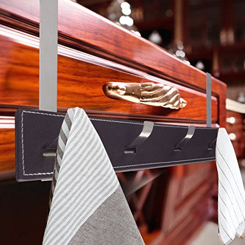 Türhakenleiste Garderobe mit 4 Haken zum einhängen – rostfrei, verchromt Neu - 6