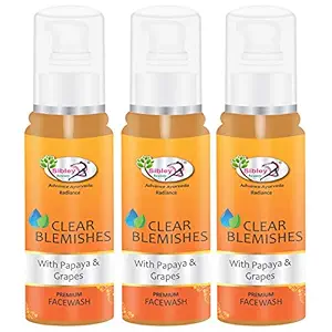 Sibley Beauty Papaya Anti Blemish Pigmentation Face Wash (3 x 100 ml) - For Men Women Boys Girls -Oily Normal Dry Combination Skin - Clear Blemishes Face Wash
