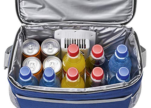 Elektrische Kühltasche Auto mit 12 Volt Anschluss Picknick Schultergurt Faltbar (Kühlbox 15 Liter, Isoliertasche, Blau, Picknicktasche) - 3