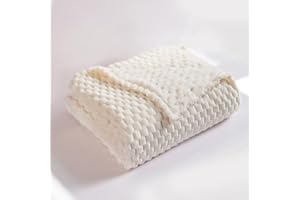 Baodan Dog Blankets Washable Soft Fleece, 120x100 cm Puppy Blankets for Medium Large Dogs and Cats, Cozy and Warm Pet Throw Blanket - White