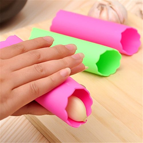 OUNONA 2pcs Knoblauchschäler, Knoblauch peeler, Knoblauchrolle schwarz aus Silikon,Gemüseschäler, Spülmaschinengeeignet, einfaches nützliches Küchenwerkzeug, Küchenzubehör - 3