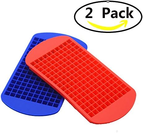 Ice Cube Tray, Zonyanl Soft Silicone Ice Moulds Makes for Whiskey Squares, Set of 2, 160 pieces (Mix)