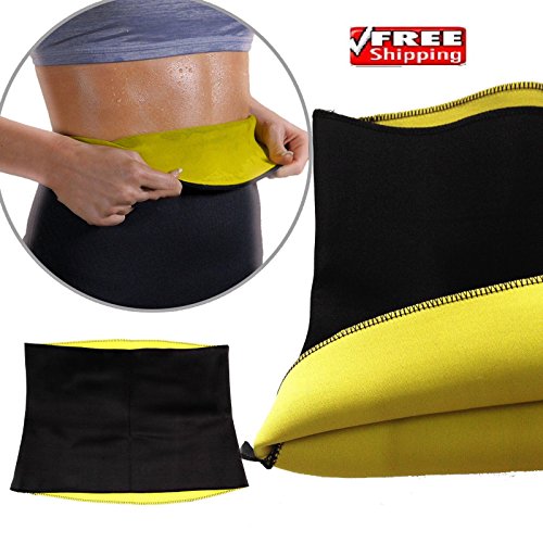 Hot Shapers: Cinturón adelgazante térmico, vientre plano, revestimiento de neopreno, anticelulitis, con cuerda de saltar de color negro