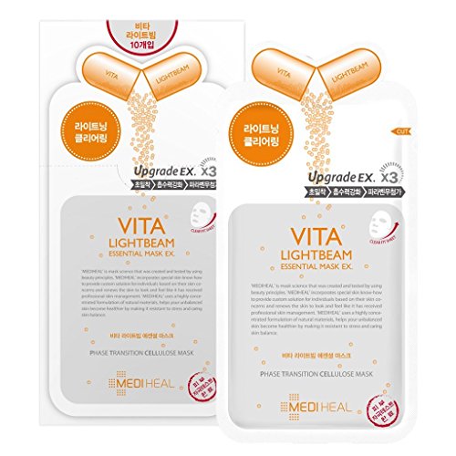 Korea Mediheal Vita Lightbeam Essential Mask Pack 1box 10sheet by KOREA MEDIHEAL VITA LIGHTBEAM ESSENTIAL MASK PACK