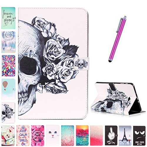 Romtronic Cute Colorful Flip Tasche PU Leder Abdeckung Stand Schutzhülle für Samsung Galaxy Tab A6 10.1 Pouces SM-T580 / SM-T585 + 1 x Schwarz Stylus (Design 05)