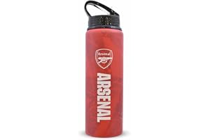 Hy-Pro officiellt licensierad Arsenal F.C. Aluminiumflaska – 750 ml, pistoler, integrerat hopfällbart sugrör, läckagesäker, l