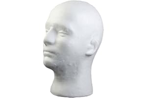 BODHI2000 Male Styrofoam Foam Mannequin Manikin Head Model Wig Glasses Hat Display Stand