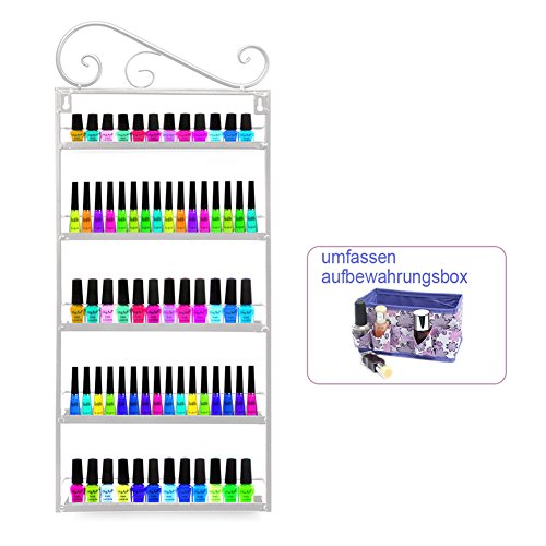 Dazone® 5-tier Metall Herz Nagellack Organizer Aromatherapie und ätherischen Ölen Regal Lippenstiftständer Aufbewahrung (Weiß)