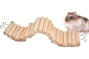 Pssopp Hamsterleiter Hängebrücke aus Holz Living Leiter Hamster Treppen Hängebrücke Leiter Brücke für Hamster Nagetier