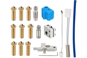 HOCENWAY Drukarka 3D Wytłaczarka Nagrzewnica Termistor 0,4-1,2 mm Dysze Metalowy Tytan Uchwyt Hotend Zestaw Kompatybilny z Artillery Sidewinder X1 X2 Genius Pro Volcano Hot End