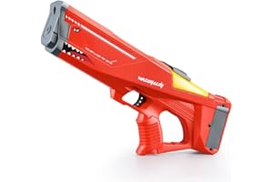 WHATSKO Pistola ad acqua elettrica 600 ml, grande per adulti e bambini, portata 10 – 12 metri, pistola ad acqua giocattolo per esterni, piscina, spiaggia, feste a lungo raggio