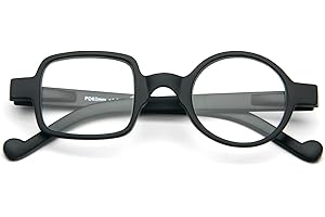 KoKoBin occhiali da lettura rotondi quadrati HD occhiali da lettura montatura ultraleggera confortevole cerniera a molla occhiali da uomo e da donna (Nero, 1.5)