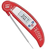 ULTRA FAST READOUT : Sofort ablesbares Fleischthermometer mit einer digitalen Anzeige von 4 bis 7 Sekunden. Mit einem einfach ablesbaren elektronischen LCD-Display, das Ihnen in Sekundenschnelle genaue Temperaturergebnisse liefert.