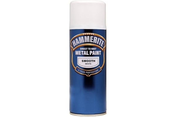Hammerite metallsprayfärg, sätts fast direkt på rost, slät, aerosol, vit 400 ml