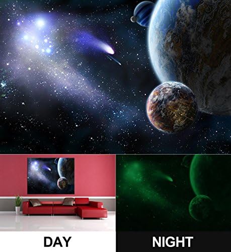 Photonic Wallart, Glow in the Dark, canvas wall art, Cosmos 5, Wall painting black white, category universe, (40 cm x 60 cm) 15.75 x 23.62 inch