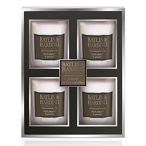 Baylis & Harding Black Pepper and Ginseng Boxed Votive Candles - Set of 4