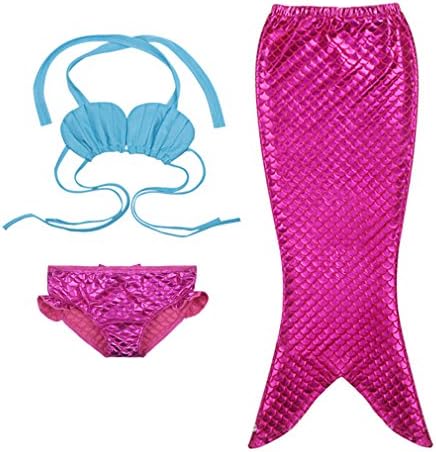 Smail Mermaid Tail Costume Childs Kids Girl Swimwear Swimsuit 3 Pieces Bikini Set