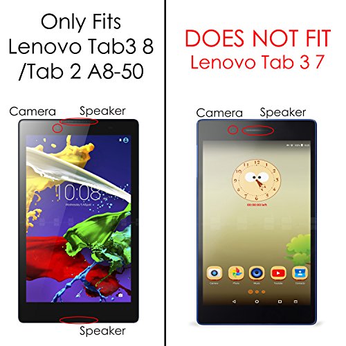 Forefront Cases® Lenovo Tab 3 8 / Tab 2 A8-50 Leder Hülle Schutzhülle Tasche Smart Case Cover Stand – Rundum-Geräteschutz und intelligente Auto Schlaf / Wach Funktion inkl. Eingabestift und Displayschutz - 4