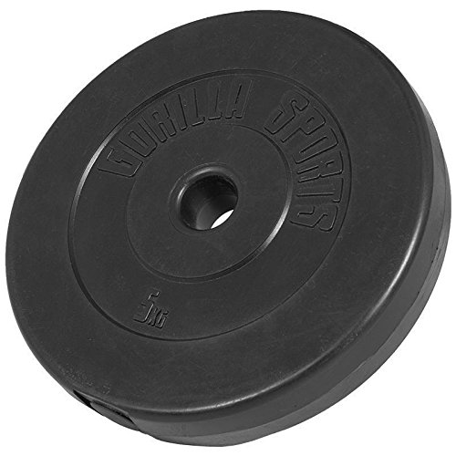 Gorilla Sports Hantelscheibenset Kunststoff 30 kg – 4 x 2,5 – 4 x 5 kg Hantelscheiben Gewichte mit 30mm Lochdurchmesser für Fitness Bodybuilding Kraftsport - 3