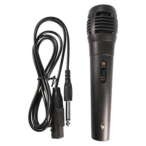 MICRÓFONO PARA KARAOKE NEGRO CON CABLE CONEXÍON A JACK 6.35 mm