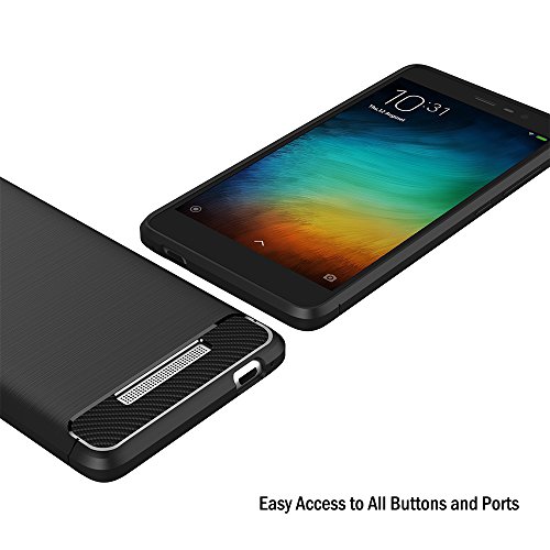 Funda Xiaomi Redmi Note 3 Pro  AICEK Negro Silicona Fundas para Redmi Note 3 Pro Carcasa Xiaomi Redmi Note 3 Fibra de Carbono Funda Case  5 5 Pulgadas 