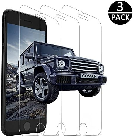 iPhone 8 Plus / 7 Plus Screen Protector, GOMAN [3-PACK] Premium Tempered Glass Screen Protector for Apple iPhone 8 Plus / 7 Plus [5.5 inch] - 3D Touch Compatible