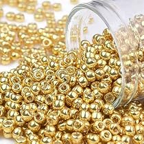 Lot De 500 Perles Rocailles - Couleurs Jaune, Rose, Bronze - Taille 4 Mm (6/0) - Pour Création Bijoux