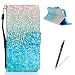 Produktbild Feeltech WIKO Lenny 2 Hülle,WIKO Lenny 2 Karte Halter Handytasche,Folio PU Leder Wallet Cover Schutzhülle mit Magnetverschluß und Standfunktion Slim Skin Schale Weich Backcover Handy Tasche Flip Cover Bookstyle Kreditkartenhaltern für WIKO Lenny 2 - Silber Blauer Sand