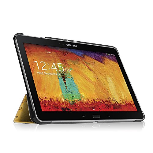 Fintie Samsung Galaxy Note 10.1 2014 Edition / Samsung Galaxy Tab Pro 10.1 T520 T525 Hülle Case – Ultra Slim Lightweight superleicht Stand Smart Shell Schutzhülle Cover Tasche Etui mit Auto Schlaf/Wach Funktion, Landkarte Braun - 4
