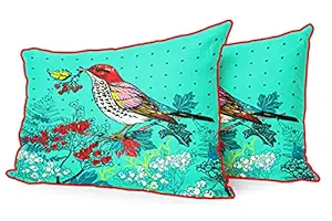 DreamVio Jute Fabric Printed Decorative Pillow/Throw/Cushion Covers for Living Room, Bed Room, Sofa,Chairs,Pillow Cases, Pillow Covers Set of 2, Size 12x18 Inches Style79