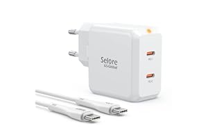 SELORE&S-GLOBAL Chargeur Rapide USB C 67W Chargeur GaN avec PD&QC3.0/Samsung PPS, Chargeur Double USB C Compatible avec MacBook Air 2022, USB-C Laptops, iPhone 14/13/13 Pro, iPad Pro 2022, Samsung S22+/S22