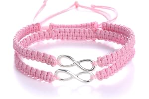 AidShunn Bracelets infini tressé à la main réglable tressé pour hommes femmes amitié famille couple 2pcs