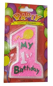 Untumble Birthday No 1 Pink Candle for Girls Parties 1 Piece