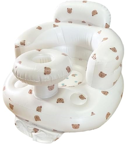 Seggiolino Gonfiabile Per Bambino Con Pompa Integrata – PVC, Per Vasca Da Bagno E Campeggio, Da 3 Mesi, Tema Dinosauro