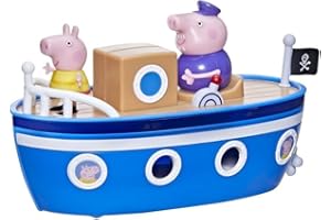 Peppa Pig Grandpa Pig’s Cabin Boat Preschool Toy: 1 Figure, Removable Deck, Rolling Wheels, for Ages 3 and Up
