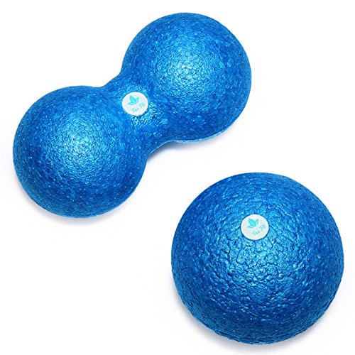 Faszienball Duo Set: Einzel- und Duoball (Farbe/Härte variabel) + Baumwolltasche + gratis Übungsheft und eBook für Faszien-Training bzw. Trigger-Punkt-Massage - 9