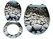 Produktbild ADJ Lush Neuheit 45,7 cm WC-Sitze 3D Harz und MDF 16 Designs mit verstellbarem Easy Fit Scharniere chrom Badezimmer (Pebbles, MDF Holz)