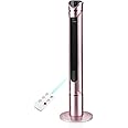 CGF-Pedestal Fans Oscillating Cooling Tower Fan Air Conditioner, 3 Speed 3 Wind Mode Swing Head Rotating Oscillation Silent Tower Fan, 7.5 Hour Timer and Remote Control, 50W, White, Rose Gold, Gold