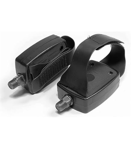F Fityle Pedali per Cyclette da 1/2 con Filettatura Professionale Antiscivolo, Leggeri, per Ciclismo Indoor con Gabbia per Le Dita dei Piedi, per Cyclette