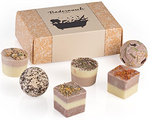Badepralinen edles 6er Set, handgemacht und vegan, natürliche Inhaltsstoffe, Made in Österreich
