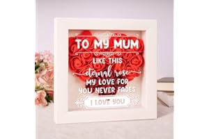 SAYREGIFTY Mum Christmas Rose Gifts, Gifts for Mum, Presents for Mummy from Daughter Son, Romantic Flower to Best Mummy, Christmas, Thanksgiving Day, Mothers Day, Rose Box Gift, Eternal Roses Plaque