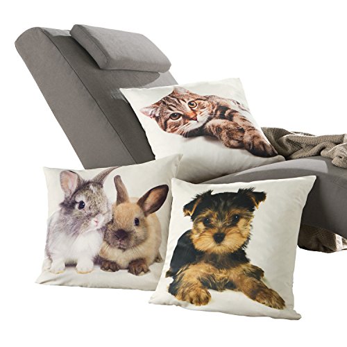 Erwin Müller Kissenhülle Hasen Braun-Beige Größe 50×50 cm - 3