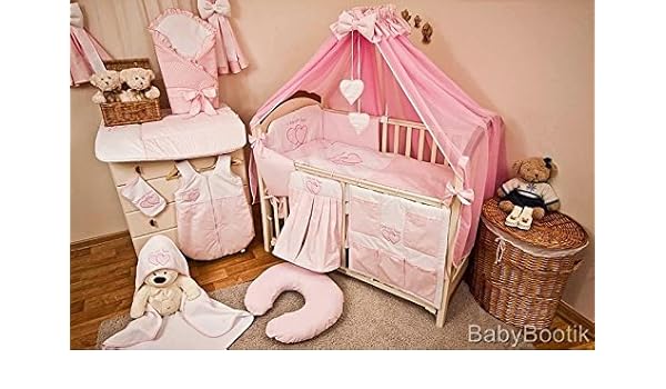 plain pink cot bedding