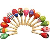 2 Holz Maraca Rasseln Percussion Kinder Baby Musikspielzeug – Stil 1 - 4