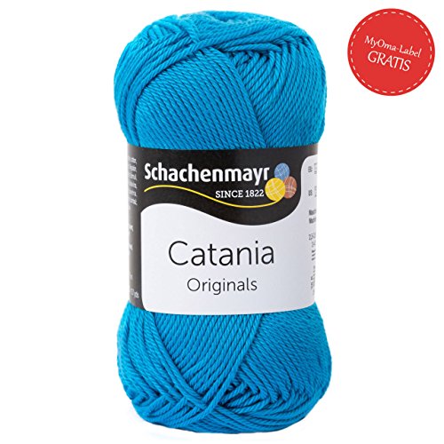 Catania Sommerwolle Schachenmayr - Schachenmayr Wolle aus hochwertiger Baumwolle für farbenfrohe Designs! Sommerwolle Catania Original in pfau Fb 146 (blau, mittelblau), 100% Baumwolle, kühlende Trageeigenschaft, Sommerwolle zum Häkeln und Stricken, Wolle Catania Schachenmayr