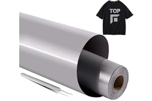 NCRGB Vinilo Textil Termoadhesivo Vinilo(Añadir Herramienta) Papel Transfer para Camisetas,Plotter de Corte,Vinilo Termoadhesivo Textil Fácil de cortar y Transferir (30.5×305cm, Gris)