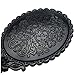 Mirror - SODIAL(R)Black Ladies Floral Repousse Vintage Mirror Oval Hand Held Makeup Beauty Dresser Gift L