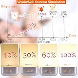 InnoBeta WakieWell Licht-Wecker mit Sonnenaufgang-Simulation und 5 Naturklängen als Weckton, Berührungssteuerung, dimmbare LED-Farbwechsel-Nachttischlampe, Atmosphärisches Stimmungslicht - 2
