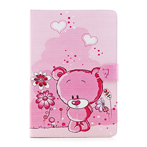 Galaxy Tab A 9.7 SM-T550 Hülle, Deenor Cute Colorful Design Flip Tasche PU Leder Abdeckung Stand Schutzhülle für Samsung Galaxy Tab A 9.7 SM-T550. (Bear) - 2
